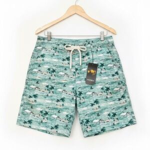 RQQBA  Tropical Print Shorts
